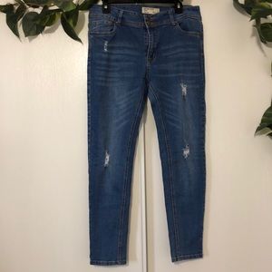 Encore Jeans Distressed Skinny Jeans